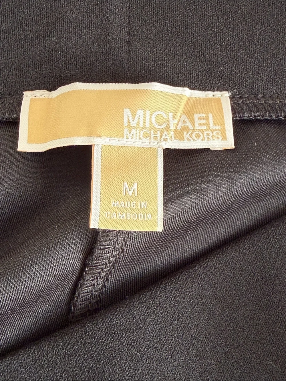 Michael Kors Black Slim Straight Dress Pants with Gold-Tone Trim